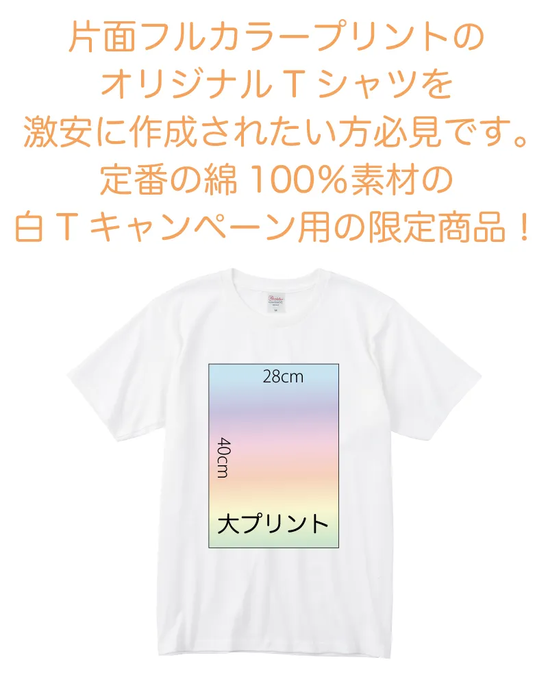 ホワイトバリューセットTシャツ（大サイズプリント）
